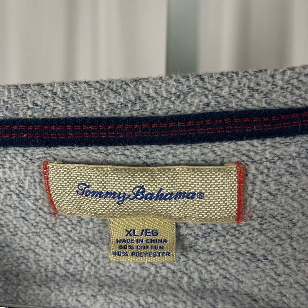 TOMMY BAHAMA XL Fleece Lined Crew Neck Lounge Sweatshirt Crewneck Preppy Casual - Picture 4 of 7
